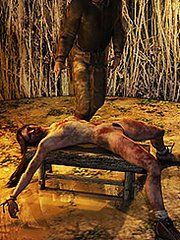 The sudden pain making her groan - Jungle camp by Quoom