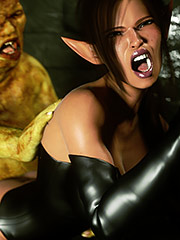 Scary mutant bang his crooked huge cock - Elf Domina and Mutant by Zuleyka