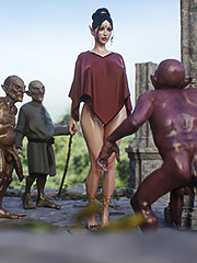 The goblins were stunned by the beautiful elf - Elf slave 2 by Jared999d